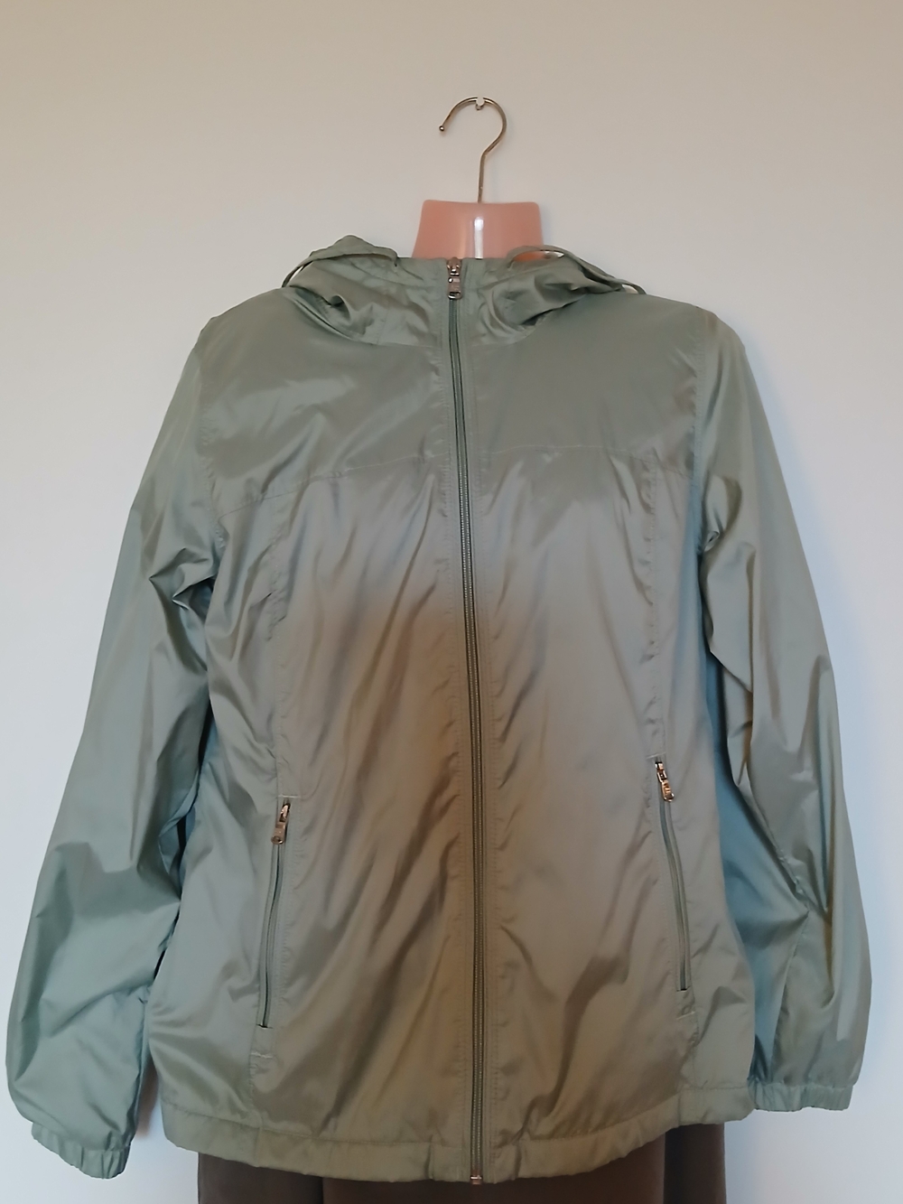 Calvin Klein Light Grey Hooded Utility Jacket Size Small